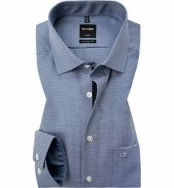 Bestpreis 🔥 OLYMP Hemd Luxor Modern Fit 0424/64/19 Baumwolle, Blau gemustert, Royal 👍