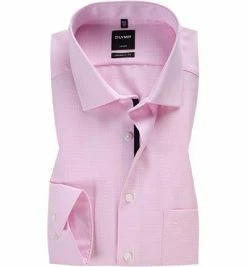 Angebote 😀 OLYMP Hemd Luxor Modern Fit 0424/64/30 Baumwolle, Rosa meliert, Rose 🔔