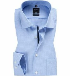 Blitzangebot ✨ OLYMP Hemd Luxor Modern Fit EL 0424/69/11 Baumwolle, Extra langer Arm, Bleu gemustert, Bleu 😀