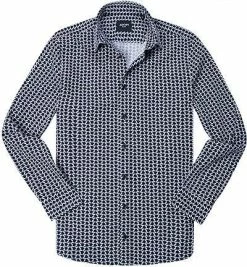 Auslauf 🔔 JOOP! Hemd JJSH-10Hanson-W 30003300/415 Popeline, Nachtblau-blau gemustert, Navy 🥰