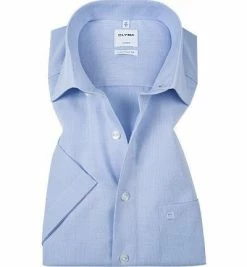 Blitzangebot 😀 OLYMP Hemd Luxor Comfort Fit 1108/12/11 Kurzarmhemd, Popeline, Blau-weiß kariert, Blau 👍