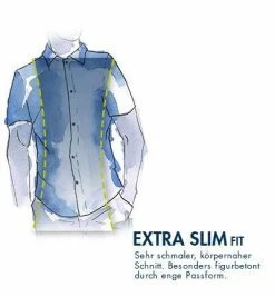 Blitzangebot ⭐ HUGO Hemd Empson 50330646/320 Kurzarmhemd, Extra Slim Fit, Popeline, Blau-grün gemustert, Bright green 🔥 -Hemden Verkaufsgeschäft 265490 norm3