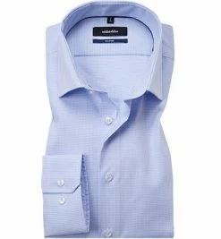 Blitzangebot 🔥 Seidensticker Tailored Kent 246680/12 Hemd, Tailored Fit, Popeline, Bleu-weiß kariert, Hellblau ❤️