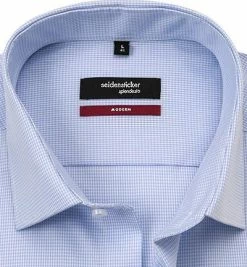 Budget 🌟 Seidensticker Modern Kent 112820/12 Hemd, Modern Fit, Popeline, Blau-weiß kariert, Hellblau 🎁 -Hemden Verkaufsgeschäft 265531 norm2