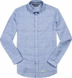 Blitzangebot 🌟 Marc O'Polo Hemd 724/7303/42300/O88 Shaped Fit, Baumwolle-Leinen, Hellblau gemustert, Blue 👍
