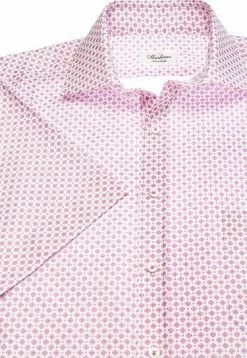 Bester Verkauf 🔔 Stenströms Fitted Body 612774/7319/551 Kurzarmhemd, Baumwolle, Pink gemustert, Rosa 🎉