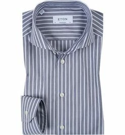 Am billigsten 🌟 ETON Contemporary Fit Hai 2627/711/27 Hemd, Twill, Rauchblau-weiß gestreift, Blau-weiß 🥰
