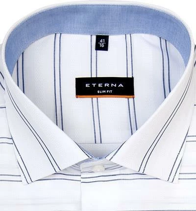 Schlussverkauf 🎁 ETERNA slim fit 8632/G140/15 Kurzarmhemd, Baumwolle, Weiß-blau gestreift, Weiß-blau 👍 2 Schlussverkauf 🎁 ETERNA slim fit 8632/G140/15 Kurzarmhemd, Baumwolle, Weiß-blau gestreift, Weiß-blau 👍 – Bild 2
