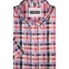 Angebote 🔥 ETERNA slim fit 8640/G283/52 Kurzarmhemd, Twill, Pink kariert, Rosa kariert 👏