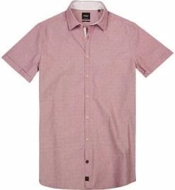 Am billigsten 💯 Strellson Hemd Sidney-1-2-W 30004246/625 Kurzarmhemd, Slim Fit, Baumwolle, Rot gemustert, Rot 😍