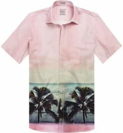 Auslauf ⌛ Signum Modern Fit Kent 172515199/632 Kurzarmhemd, Baumwolle, Multicolor gemustert, Rosé ✔️