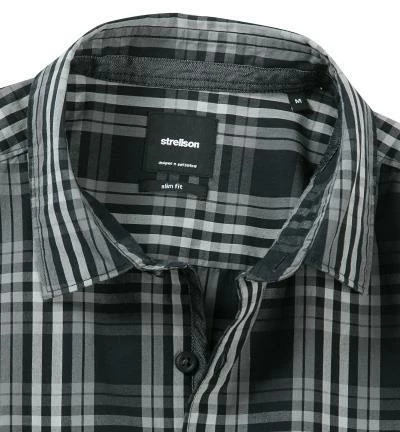 Neu 🔔 Strellson Hemd Sidney-W 30005784/001 Slim Fit, Baumwolle, Schwarz-grau kariert, Grau-schwarz ❤️ 2 Neu 🔔 Strellson Hemd Sidney-W 30005784/001 Slim Fit, Baumwolle, Schwarz-grau kariert, Grau-schwarz ❤️ – Bild 2