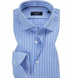 Bestes Angebot 🛒 OLYMP Signature OLYMP Hemd Signature 8510/84/11 Tailored Fit, Baumwolle, Bleu-weiß gestreift, Bleu ⭐