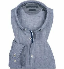 Bester Verkauf 😀 Marc O'Polo Hemd M28/7334/42062/V84 Shaped Fit, Baumwolle, Blau gemustert, Combo 🌟