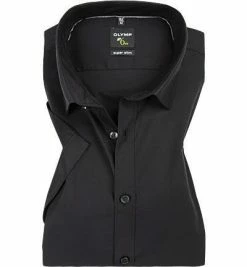 Rabatt ⌛ OLYMP Hemd No. Six Super Slim 0466/12/68 Kurzarmhemd, Super Slim Fit, Popeline, Schwarz 🎁