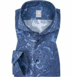 Besorgen 🎉 Jacques Britt Custom Fit Roma Hai 137100/17 Hemd, Baumwolle, Navy gemustert, Blau ✨