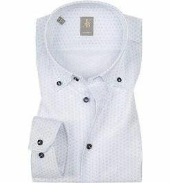 Blitzangebot ✔️ Jacques Britt Custom Fit Treviso B.D. 137201/10 Hemd, Baumwolle, Weiß-blau gemustert, Blau 🛒
