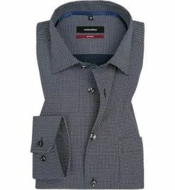 Bester Verkauf ⌛ Seidensticker Modern Kent 113570/47 Hemd, Modern Fit, Popeline, Navy gemustert, Blau 🔔