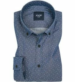 Budget 😉 JOOP! Hemd JJSH-19Heli-W 30006622/410 Slim Fit, Twill, Marineblau gemustert, Marine 🛒
