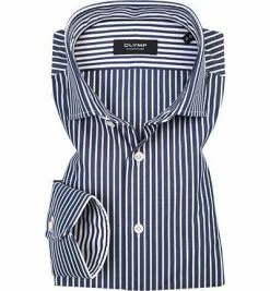 Neu 🧨 OLYMP Signature OLYMP Hemd Signature 8510/84/13 Tailored Fit, Baumwolle, Blau-weiß gestreift, Rauchblau 💯