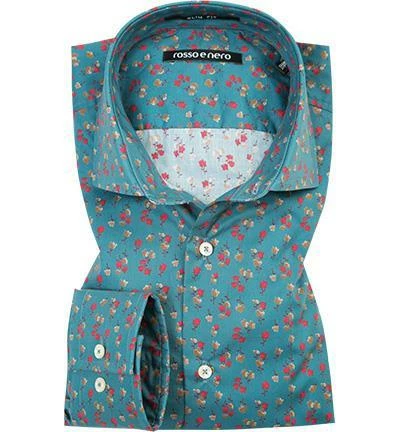 Bester Verkauf ⭐ rosso e nero Hemd Slim Line 1814/03 Slim Fit, Popeline, Türkis gemustert, Multicolor 😀 1 Bester Verkauf ⭐ rosso e nero Hemd Slim Line 1814/03 Slim Fit, Popeline, Türkis gemustert, Multicolor 😀