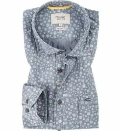 Bester Verkauf ❤️ camel active Hemd Jean Hai 325260/10 Regular Fit, Baumwolle, Navy-weiß gestreift, Light blue 💯