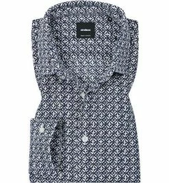 Bestes Angebot 👏 Strellson Hemd Caspar-W 30009231/412 Popeline, Navy gemustert, Dunkelblau-weiß 🤩