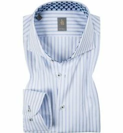 Angebote 😀 Jacques Britt Hemd Roma Mix 334010/11 Custom Fit, Twill, Weiß-bleu gestreift, Blau 😍
