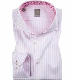 Beste Bewertungen von ⭐ Jacques Britt Hemd Roma Mix 334010/40 Custom Fit, Twill, Weiß-rosa gestreift, Rosa ❤️