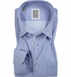 Neu 🤩 Jacques Britt Hemd Messina Mix WP 3340/41 Custom Fit, Popeline, Blau-rosa gemustert, Rosa 🎉