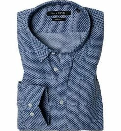 Neu 👏 Marc O'Polo Hemd 822 7436 42072/C84 Shaped Fit, Baumwolle, Blau gemustert, Blau 🥰