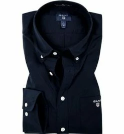Budget 💯 Gant Hemd B.D. 3046400/410 Regular Fit, Popeline, Marineblau, Marine 🎁