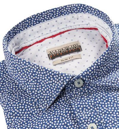 Billig 🌟 NAPAPIJRI Hemd marine N0YHEF56 Slim Fit, Popeline, Weiß-blau gemustert ✨ 2 Billig 🌟 NAPAPIJRI Hemd marine N0YHEF56 Slim Fit, Popeline, Weiß-blau gemustert ✨ – Bild 2