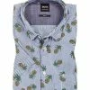 Bestpreis 🌟 HUGO BOSS Hemd Cattitude 50382081/404 Kurzarmhemd, Slim Fit, Popeline, Multicolor gemustert, Dunkelblau 👍