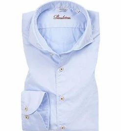 Auslauf ❤️ Stenströms Hemd 675221/1467/100 Fitted Body, Feintwill, Bleu, Blau 😉