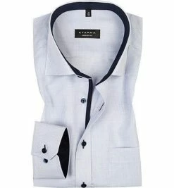 Billig 🎁 ETERNA Hemd comfort fit 4671/E147/11 Baumwolle, Weiß-bleu gemustert, Blau 😍