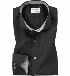 Aktion 😍 Stenströms Hemd 784111/1465/600 Slimline, Twill, Schwarz ⭐