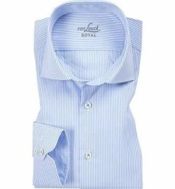 Brandneu ⌛ van Laack Hemd Tailor Fit EL 141786/RIVARA-LTF/720 Popeline, Extra langer Arm, Hellblau-weiß gestreift, Blau-weiß 🔥