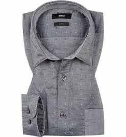 Rabatt 🌟 HUGO BOSS Hemd Ronni 50378261/410 Slim Fit, Fil à Fil, Graublau gemustert, Blau 😉