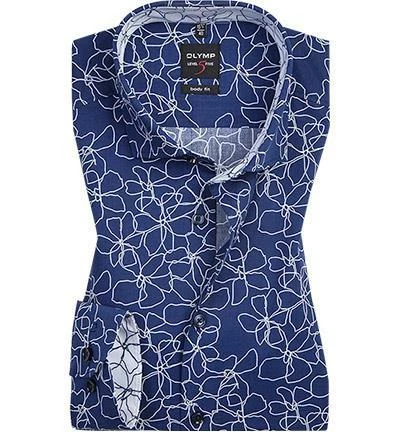 Billig 🔥 OLYMP Hemd Level Five Body Fit EL 2055/19/18 Baumwolle, Extra langer Arm, Marine-weiß gemustert, Marine 👏 1 Billig 🔥 OLYMP Hemd Level Five Body Fit EL 2055/19/18 Baumwolle, Extra langer Arm, Marine-weiß gemustert, Marine 👏