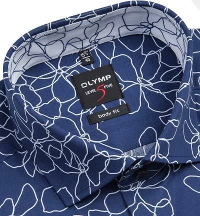 Billig 🔥 OLYMP Hemd Level Five Body Fit EL 2055/19/18 Baumwolle, Extra langer Arm, Marine-weiß gemustert, Marine 👏 2 Billig 🔥 OLYMP Hemd Level Five Body Fit EL 2055/19/18 Baumwolle, Extra langer Arm, Marine-weiß gemustert, Marine 👏 – Bild 2