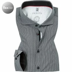 Billig 😀 DESOTO Hemd Hai 50308-3/081 Modern Fit, Jersey, Grau meliert, Schwarz-weiß 👏