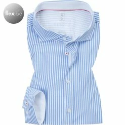 Brandneu 🥰 DESOTO Hemd Hai 21108-3/053 Modern Fit, Jersey, Bleu-weiß gestreift, Hellblau-weiß 🎉