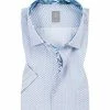 Neu 🧨 Jacques Britt Hemd Como Mix 384041/14 Kurzarmhemd, Custom Fit, Popeline, Blau gemustert, Blau ✨