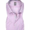 Budget ✔️ Jacques Britt Hemd Como Mix 384021/42 Kurzarmhemd, Custom Fit, Baumwolle, Rosa-weiß gestreift, Rosa 👍