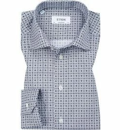 Bestes Angebot ✨ ETON Hemd 2734/79311/25 Contemporary Fit, Popeline, Navy gemustert, Blau 🤩
