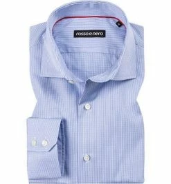 Auslauf 🔔 rosso e nero Hemd 1005/1717/11 Tailor Fit, Baumwolle, Himmelblau-weiß kariert, Blau ⭐