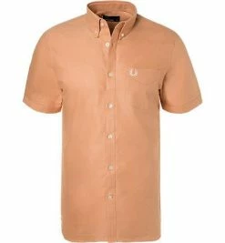Neu 🎁 Fred Perry Hemd M3531/G05 Kurzarmhemd, Oxford, Apricot, Aprikose 🛒