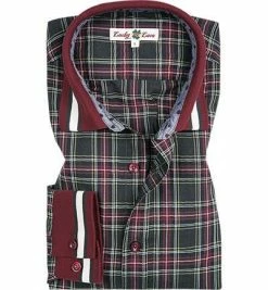 Bester Verkauf 🔔 Lucky de Luca Hemd Stanley 61443/1 Baumwolle, Rot-anthrazit kariert, Rot 👏