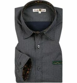 Bestpreis ⌛ Lucky de Luca Hemd Tino 61226/1 Popeline, Navy-weiß gemustert, Dunkelblau 😍